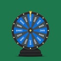 Realistic spinning fortune wheel, lucky roulette Royalty Free Stock Photo