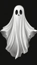 A realistic spooky ghost with hollow eyes, transparent glow, and isolated on clear background Royalty Free Stock Photo
