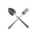 Realistic spoon and fork