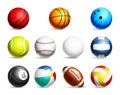 Realistic Sport Ball Icon Set Royalty Free Stock Photo