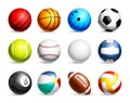 Realistic Sport Ball Icon Set Royalty Free Stock Photo