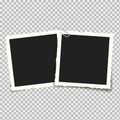 Realistic square frames with curly edges isolated on a transparent background. Vector illustration Royalty Free Stock Photo