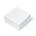 Realistic square White paper Package Box. Mockup Vector illustration.