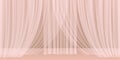 Realistic stage with transparent curtains Royalty Free Stock Photo