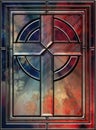 Realistic stained glass cross