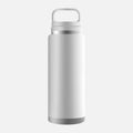 Realistic Stainless Steel Water Bottle Mockup Template Vector Illustration