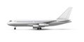 Realistic standing airplane, jet aircraft or airliner side view. Detailed passenger air plane. Royalty Free Stock Photo