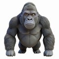 Realistic Standing Gorilla with Intense Expression Front View for Animal Concept Art and Illustrations Royalty Free Stock Photo