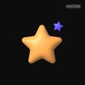 Realistic star 3d icon for game background design. Vector illustration