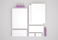 Realistic Stationery Mockups Set. Letterhead, name card, envelope, presentation folder.. Royalty Free Stock Photo