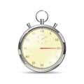 Realistic steel Stopwatch. Classic stopwatch in retro style with Glass reflection and shadow. Vector illustration Royalty Free Stock Photo