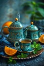 a realistic stock image of Moroccan Mint Tea Royalty Free Stock Photo