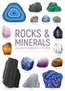 Realistic Stone Mineral Visual Guide Icon Set Royalty Free Stock Photo