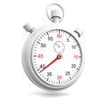 Realistic stopwatch or chronometer watch on white background