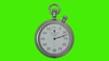 Realistic stopwatch on a green screen. 3d rendering