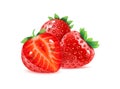 Realistic strawberry berry fruit with water drops