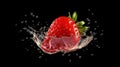 Realistic Strawberry Slices Falling With Water Splash Royalty Free Stock Photo