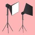 Realistic studio camera on pink