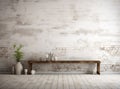 Lamp studio interior floor background light wall brick indoor stage design scene room white blank Royalty Free Stock Photo