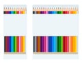 Realistic style sharpened coloured crayons or pencil colors rainbow style isolate on white background. Set of vector Royalty Free Stock Photo