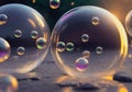 Realistic style transparent shiny bubbles wallpaper