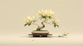 Realistic Yet Stylized Bonsai Lily: A Harmonious Balance Of Zen Buddhism Influence