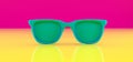 Realistic Sun Glasses On Colorful Background Royalty Free Stock Photo