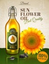 Realistic Sunflower Oil AD Poster