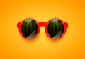 Realistic sunglasses with glasses in the form of watermelons.