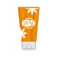 Realistic sunscreen tube vector illustration