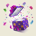 Realistic Surprise Gift Box Royalty Free Stock Photo