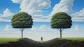 Realistic Surreal Carbon Emissions: A Magritte Inspired Painting Royalty Free Stock Photo