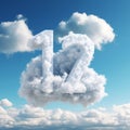 Realistic Surrealism: Cloud Number 12 In Vibrant Blue Sky