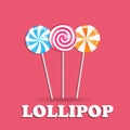 Realistic Sweet Lollipop Candy Background. Vector Illustration Royalty Free Stock Photo