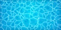 Realistic swimming pool bottom with blue water waves texture. Summer aqua surface with caustics ripples. Spa pool top Royalty Free Stock Photo