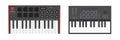 Realistic synthesizers, midi controller. Two octaves, keys, pads and buttons