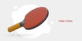 Realistic table tennis racket. Paddle for ping pong. Concept for tennis club