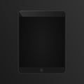 Realistic tablet on a black background. Modern realistic tablet iPad. Vector Illustration. Royalty Free Stock Photo