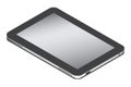 Realistic tablet in isometry isolated on a white background.