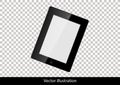 Realistic tablet pc with blank screen. Vertical, Black. on the background of the cell. Vector illustration Royalty Free Stock Photo