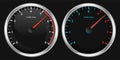 Realistic tachometer. Realistic glossy rounded buttons with tachometer. Vector illustration Royalty Free Stock Photo