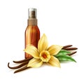 Vector realistic skin care spray vanilla flower