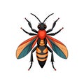 Realistic Tarantula Hawk Artwork Highlighting Natural Features