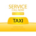 Realistic taxi service banner icon. Vector illustration eps 10