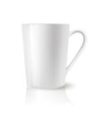 Realistic tea coffee white cup on white background. vector illustration