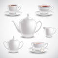 Realistic Tea Set Royalty Free Stock Photo
