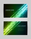 Realistic technology neon digital transitions dynamic cyber futuristic effect business card vector