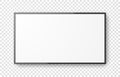 Realistic television screen on transparent background. Mockup of computer monitor display. 3d TV led monitor. Vector illustration Royalty Free Stock Photo