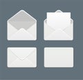 Realistic Template Blank Mail Envelope Set. Vector