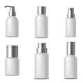 Realistic Template Blank White Bank or Bottle Cosmetic Cream Set. Vector Royalty Free Stock Photo